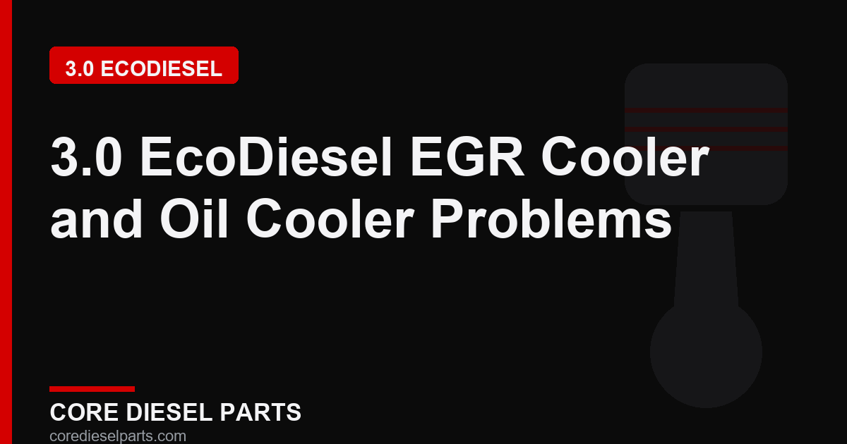 3.0 EcoDiesel EGR Cooler and Oil Cooler Problems
