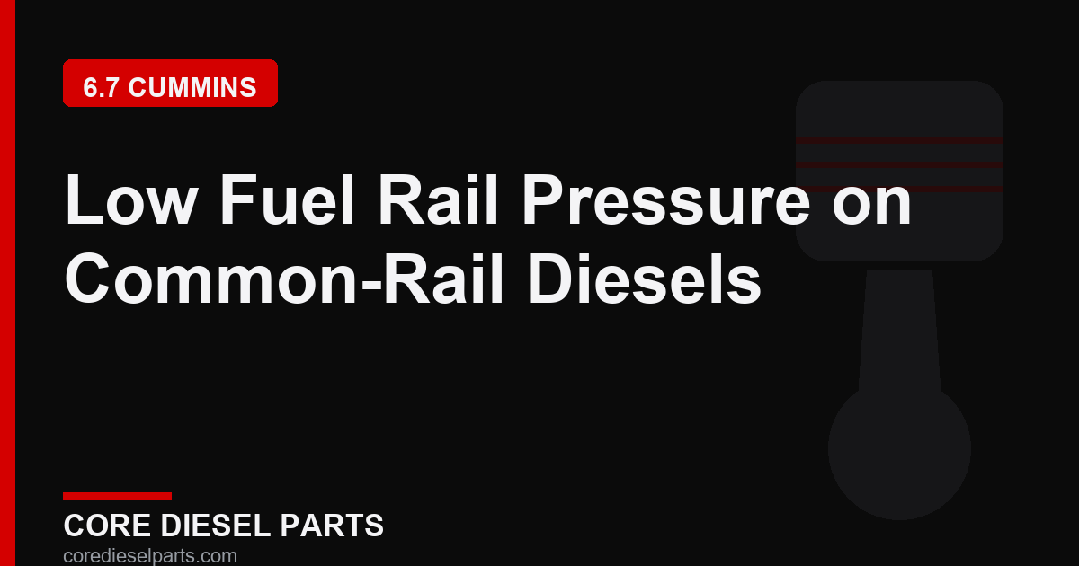 Low Fuel Rail Pressure on Common-Rail Diesels