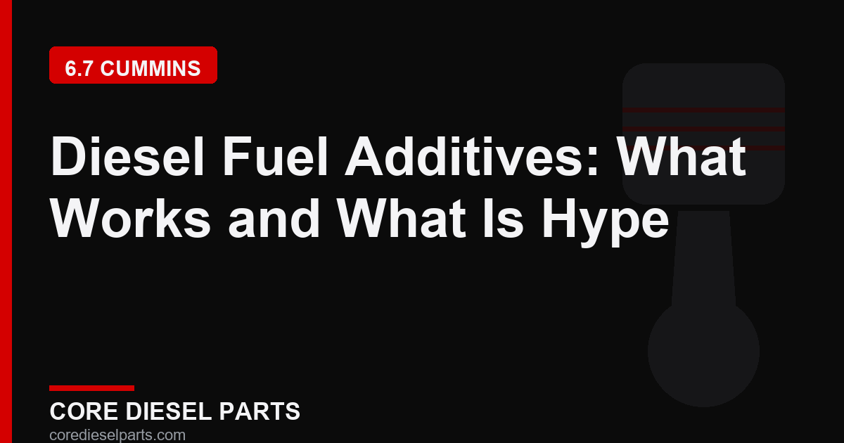 Diesel Fuel Additives: What Works and What Is Hype
