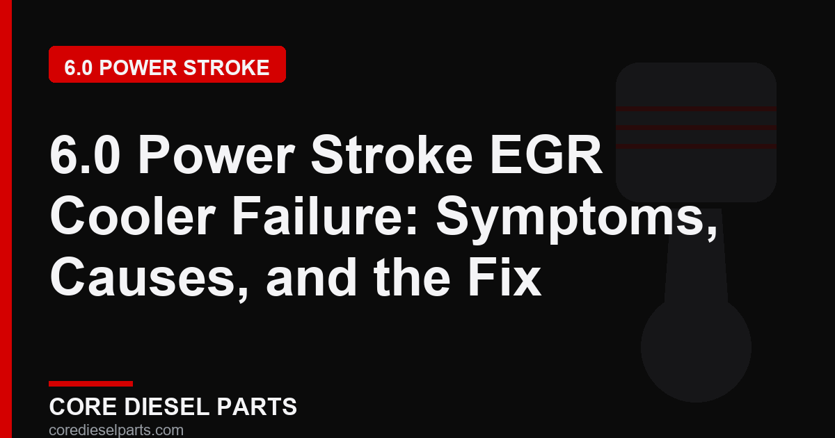 6.0 Power Stroke EGR Cooler Failure: Symptoms, Causes, and the Fix