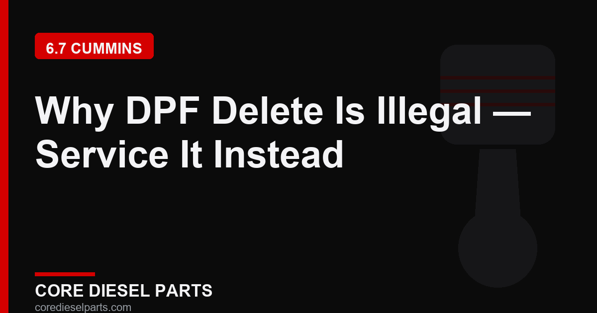 Why DPF Delete Is Illegal — Service It Instead