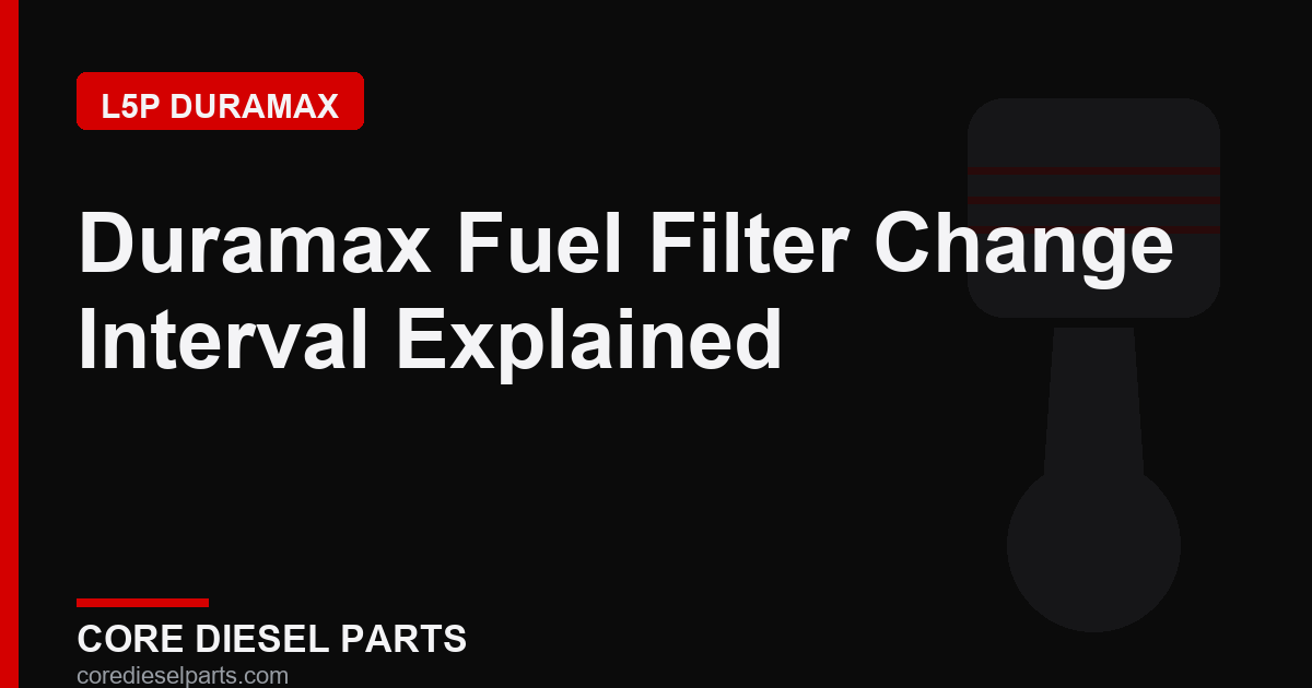 Duramax Fuel Filter Change Interval Explained