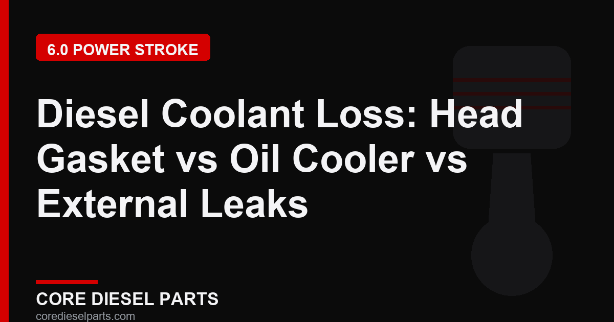 Diesel Coolant Loss: Head Gasket vs Oil Cooler vs External Leaks