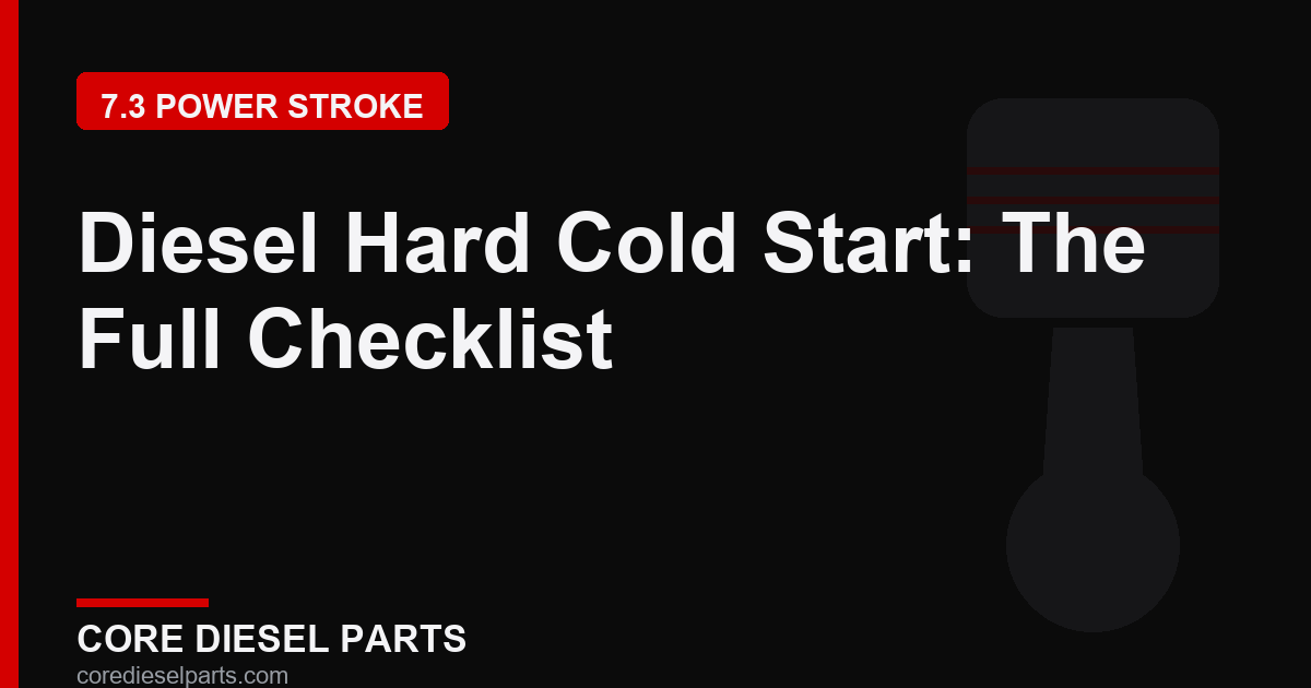 Diesel Hard Cold Start: The Full Checklist