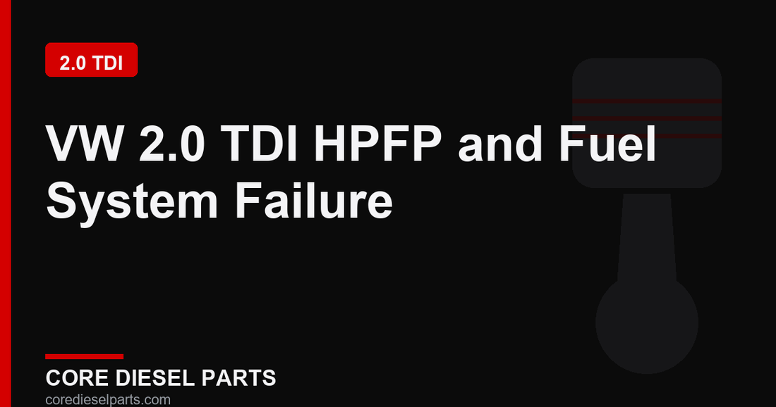 VW 2.0 TDI HPFP and Fuel System Failure