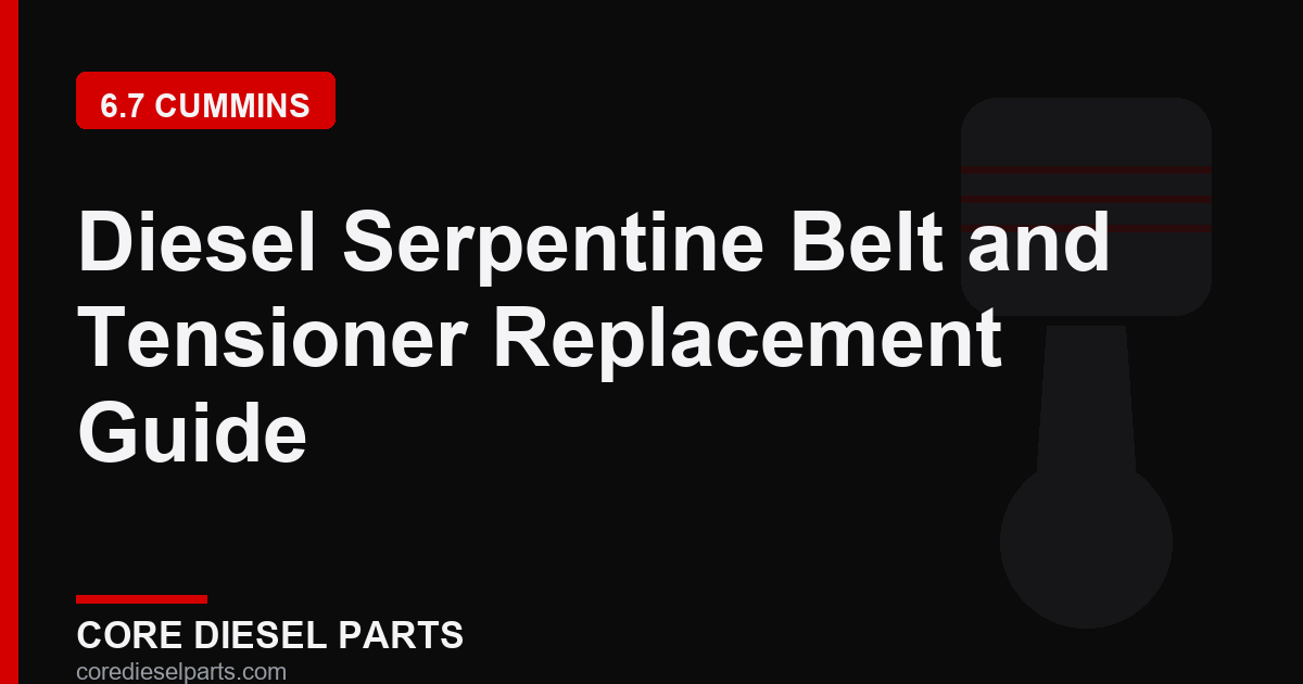 Diesel Serpentine Belt and Tensioner Replacement Guide