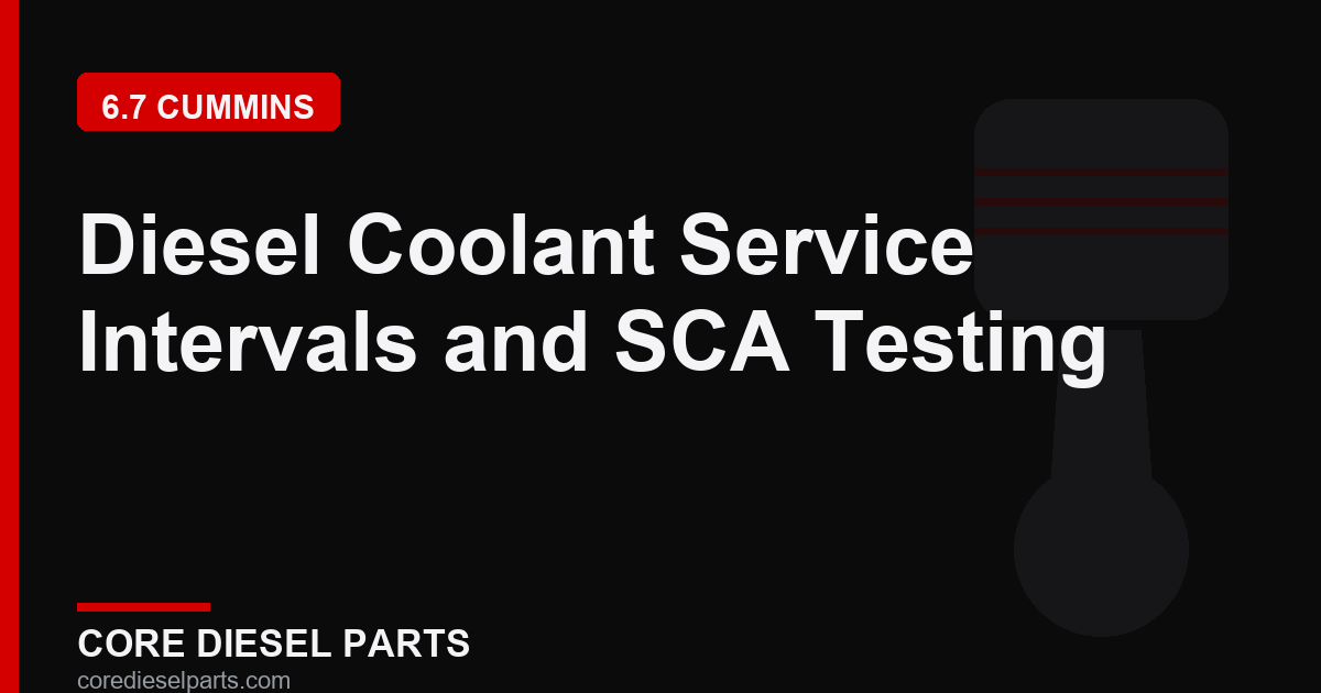 Diesel Coolant Service Intervals and SCA Testing