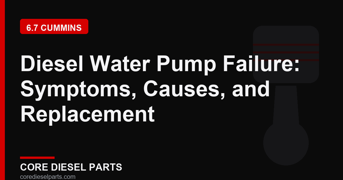 Diesel Water Pump Failure: Symptoms, Causes, and Replacement