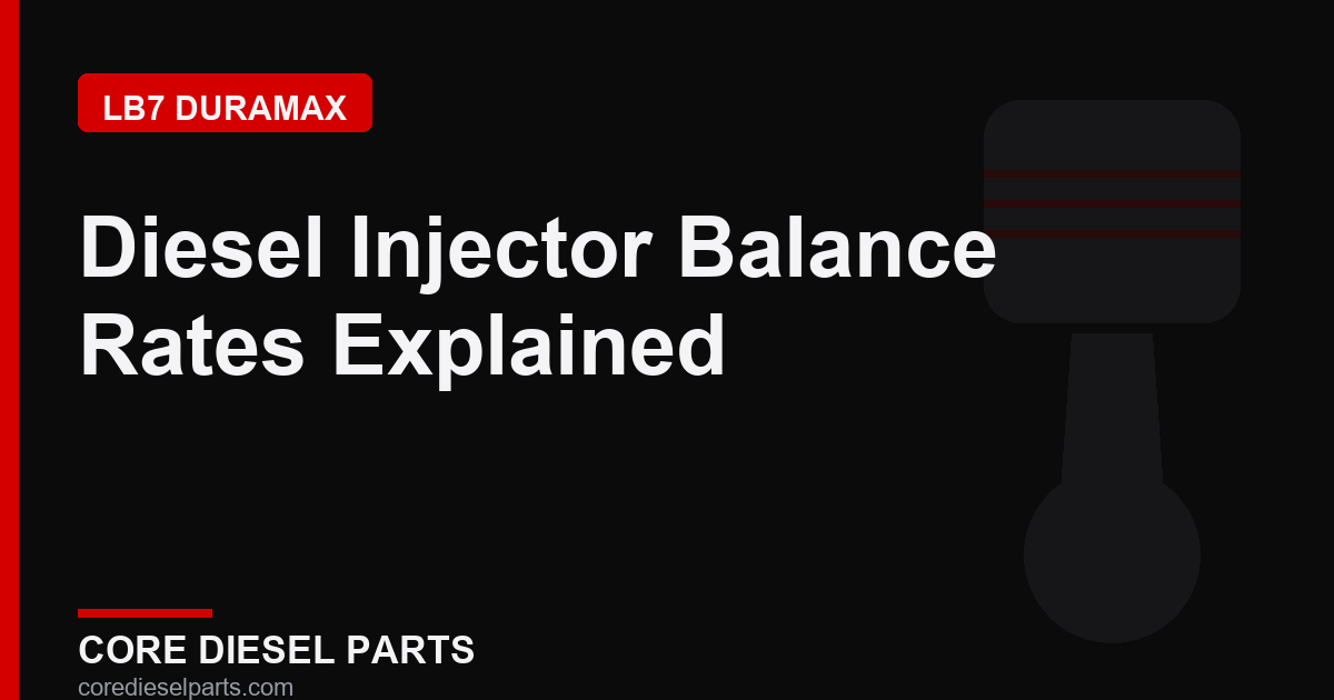 Diesel Injector Balance Rates Explained