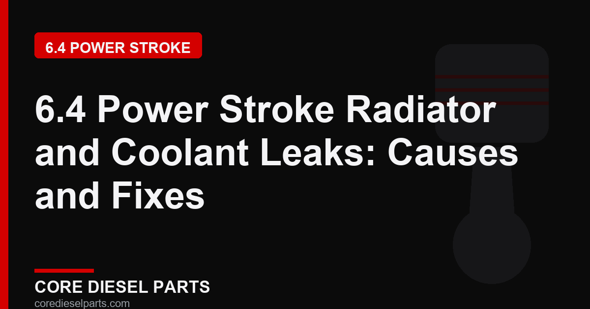 6.4 Power Stroke Radiator and Coolant Leaks: Causes and Fixes