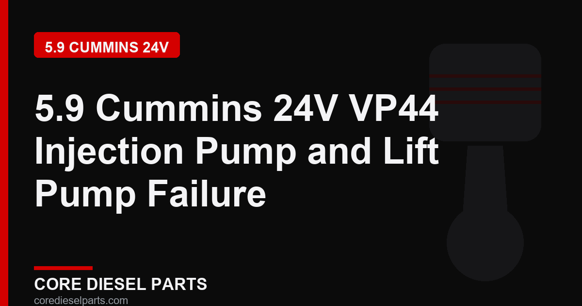 5.9 Cummins 24V VP44 Injection Pump and Lift Pump Failure