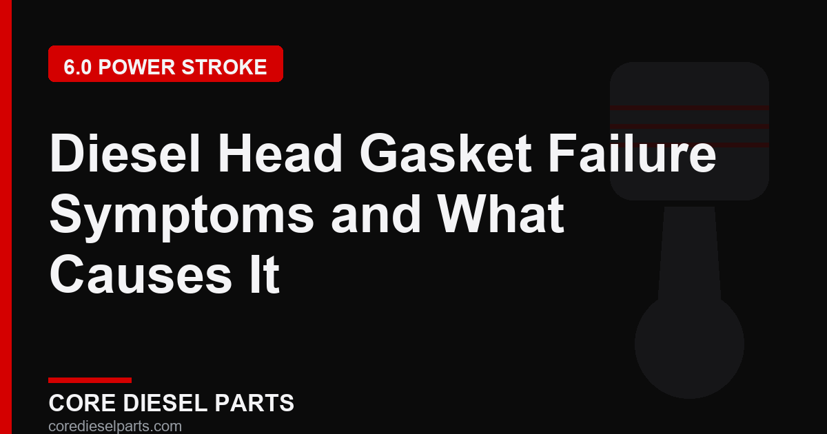 Diesel Head Gasket Failure Symptoms and What Causes It