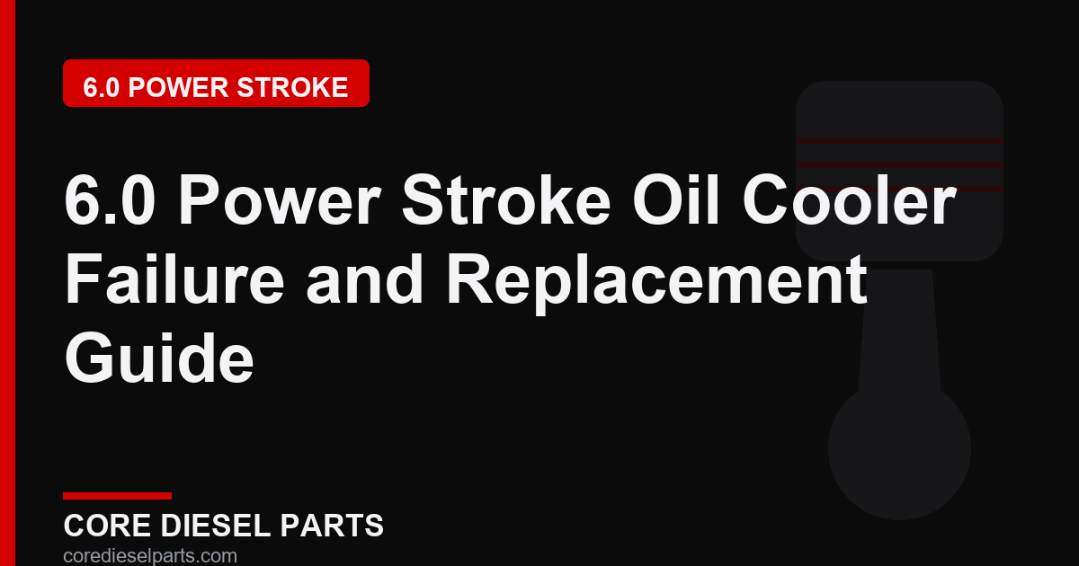 6.0 Power Stroke Oil Cooler Failure and Replacement Guide