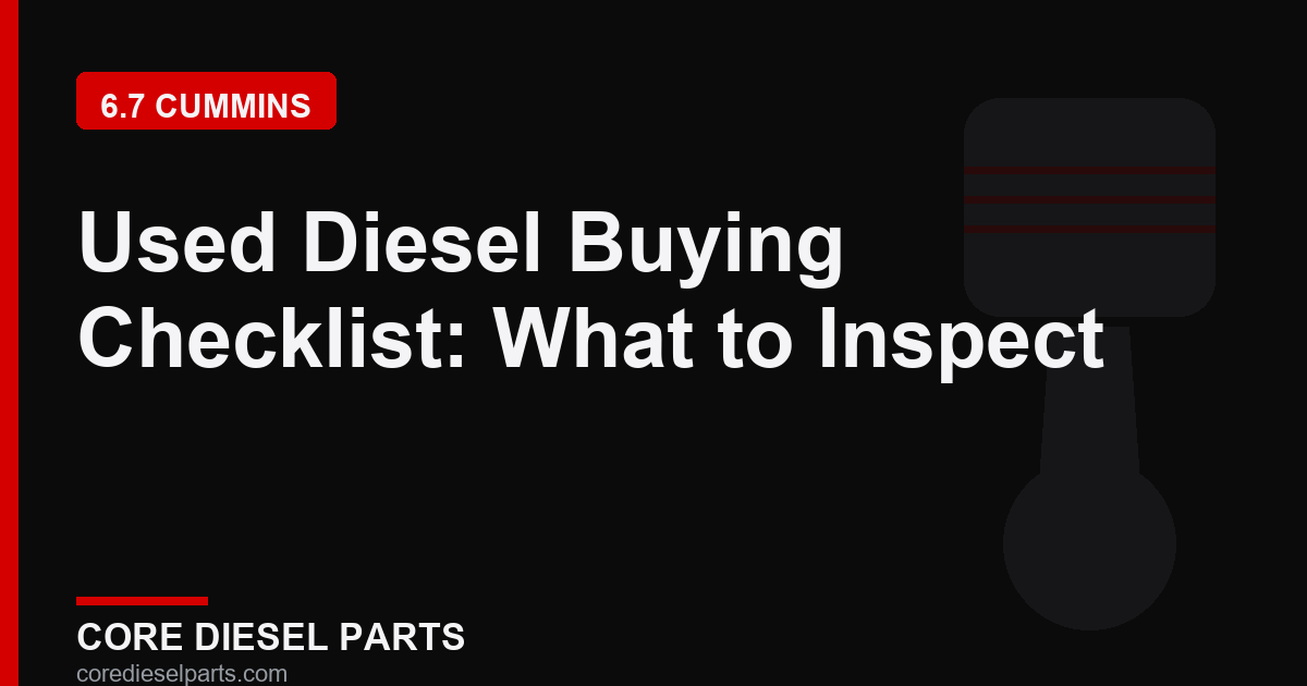 Used Diesel Buying Checklist: What to Inspect