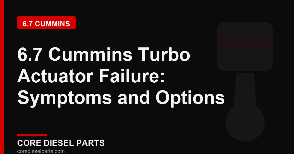6.7 Cummins Turbo Actuator Failure: Symptoms and Options