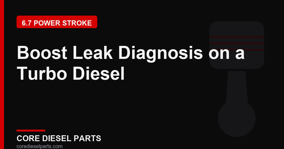 Boost Leak Diagnosis on a Turbo Diesel