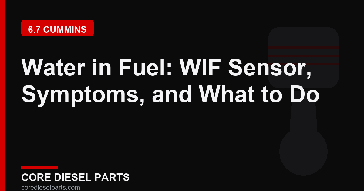 Water in Fuel: WIF Sensor, Symptoms, and What to Do
