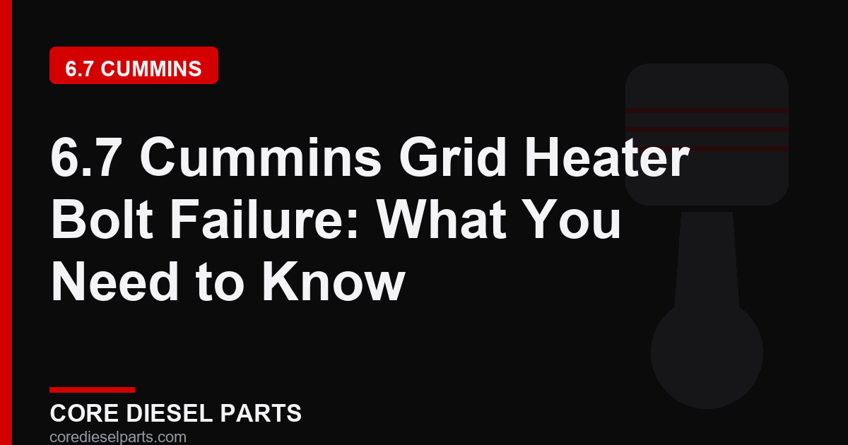 6.7 Cummins Grid Heater Bolt Failure: What You Need to Know
