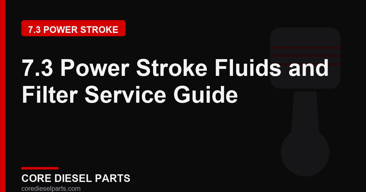 7.3 Power Stroke Fluids and Filter Service Guide