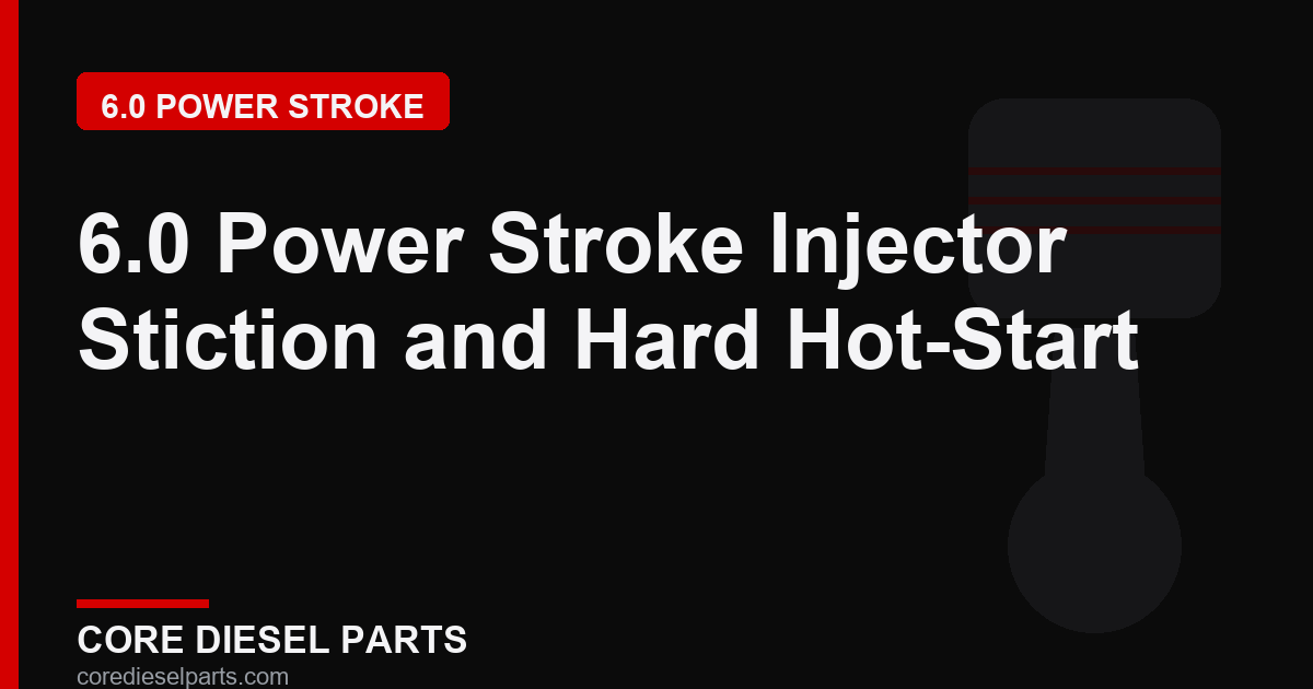6.0 Power Stroke Injector Stiction and Hard Hot-Start
