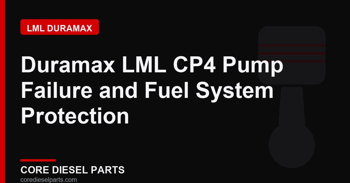 Duramax LML CP4 Pump Failure and Fuel System Protection