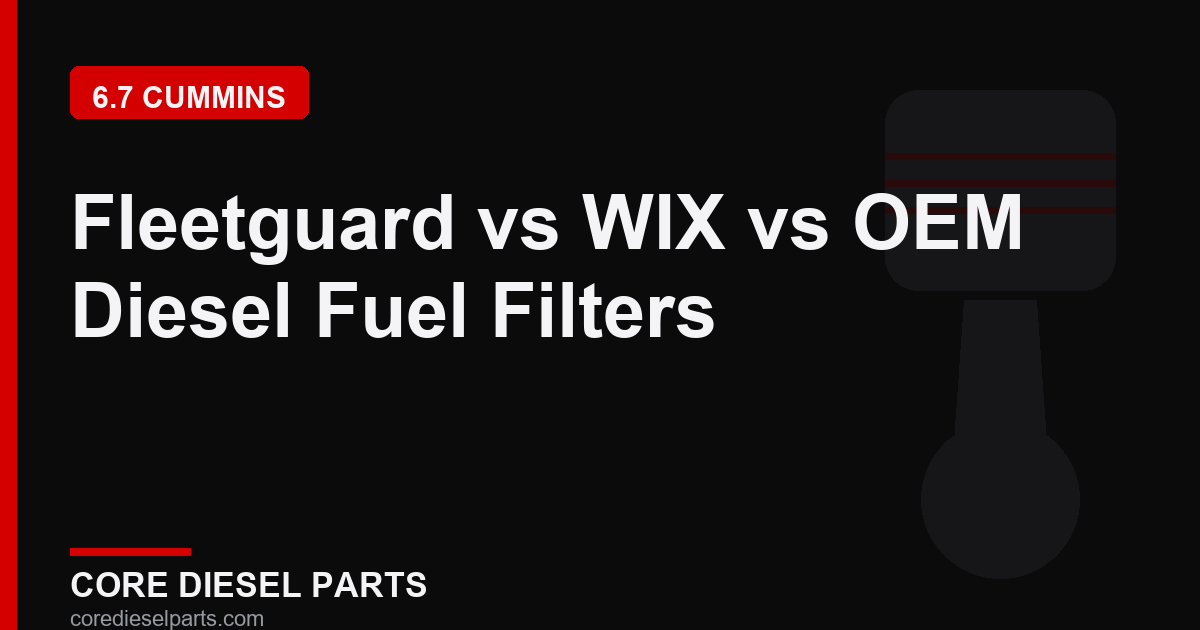 Fleetguard vs WIX vs OEM Diesel Fuel Filters
