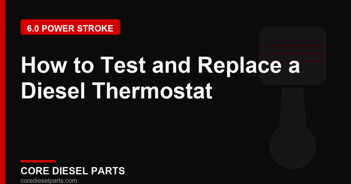 How to Test and Replace a Diesel Thermostat