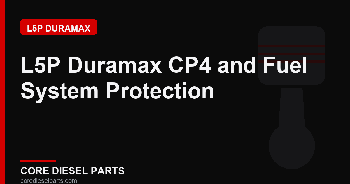 L5P Duramax CP4 and Fuel System Protection