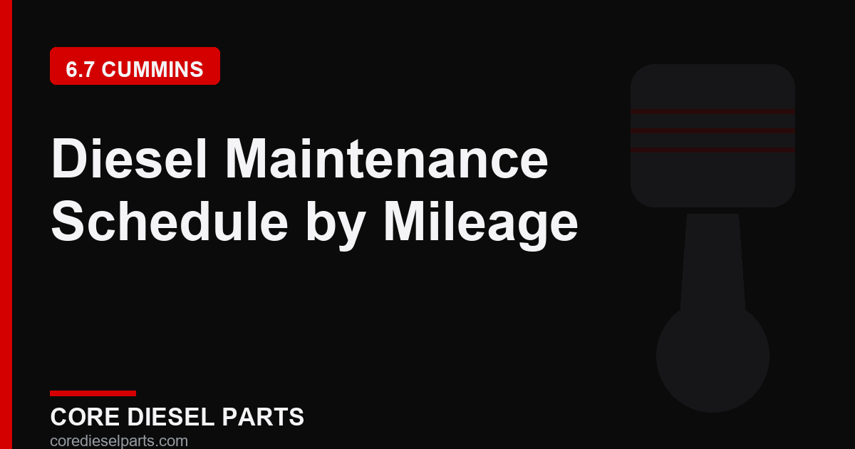 Diesel Maintenance Schedule by Mileage