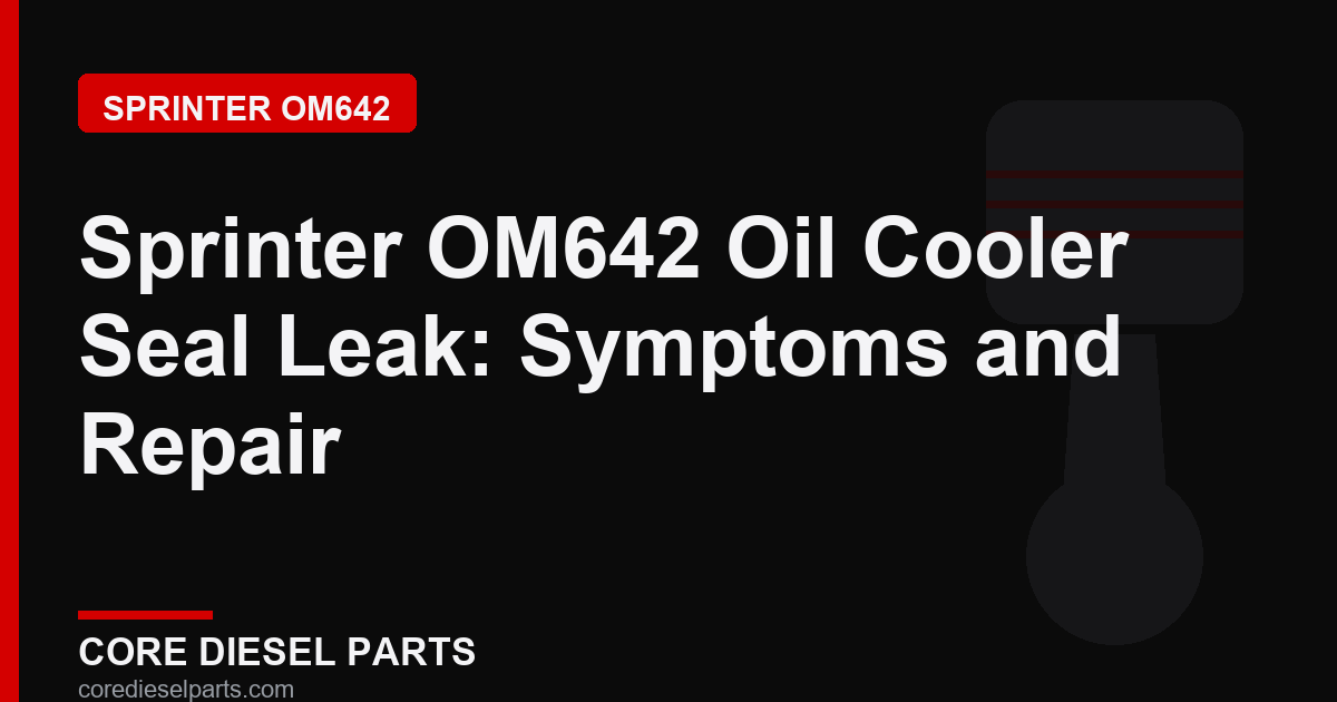 Sprinter OM642 Oil Cooler Seal Leak: Symptoms and Repair