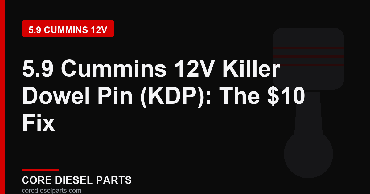 5.9 Cummins 12V Killer Dowel Pin (KDP): The $10 Fix