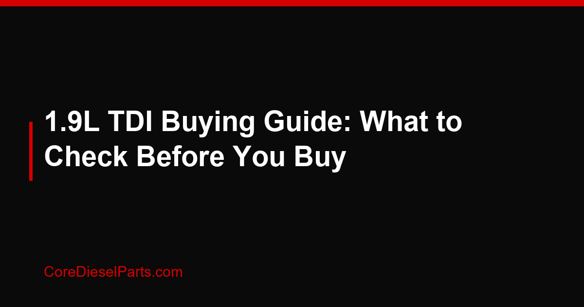 1.9L TDI Buying Guide: What to Check Before You Buy