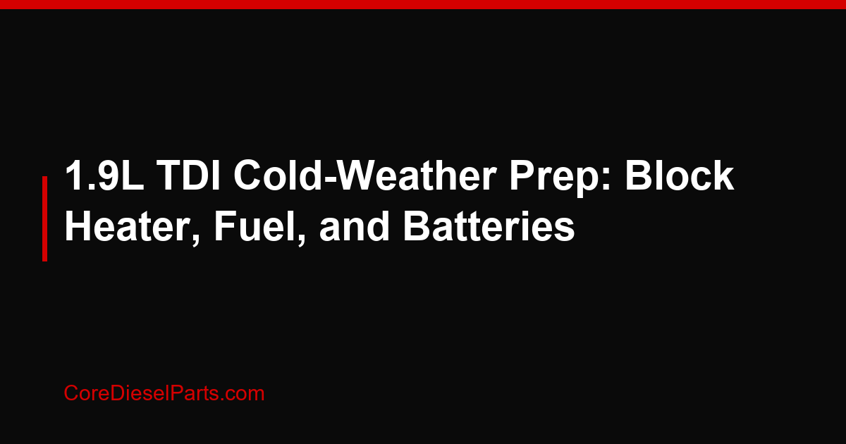 1.9L TDI Cold-Weather Prep: Block Heater, Fuel, and Batteries