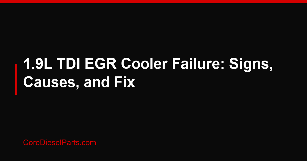 1.9L TDI EGR Cooler Failure: Signs, Causes, and Fix