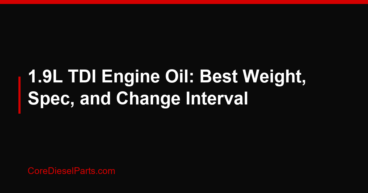 1.9L TDI Engine Oil: Best Weight, Spec, and Change Interval