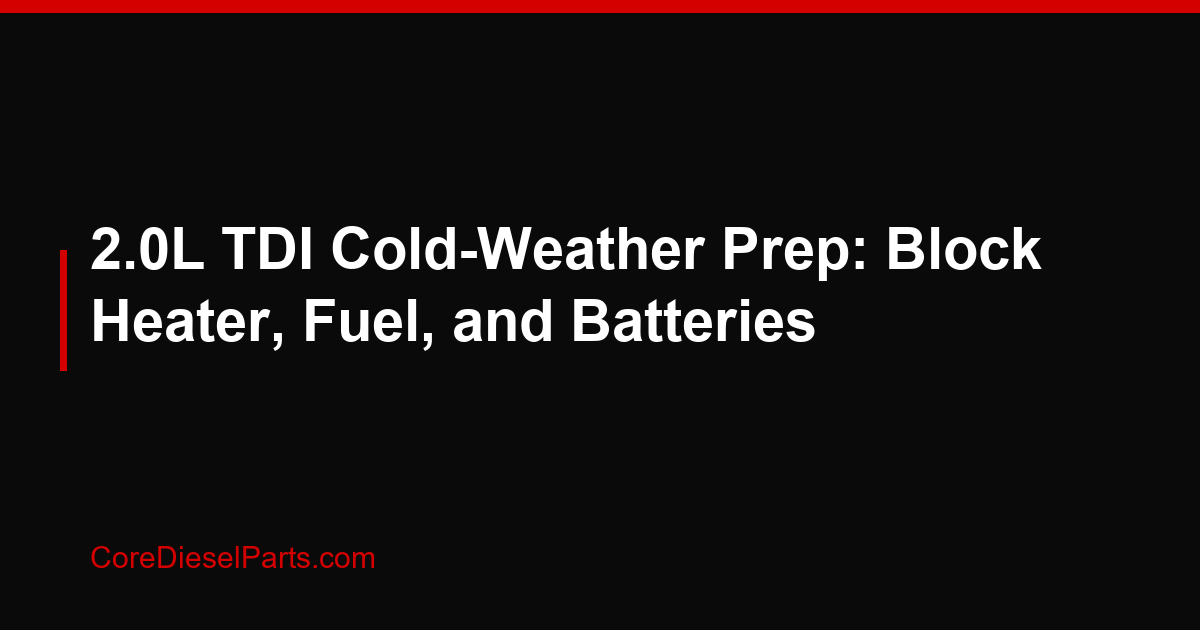 2.0L TDI Cold-Weather Prep: Block Heater, Fuel, and Batteries
