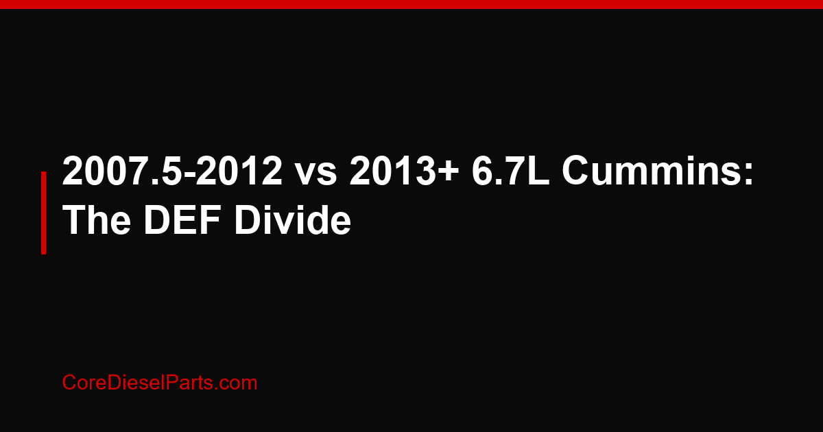 2007.5-2012 vs 2013+ 6.7L Cummins: The DEF Divide