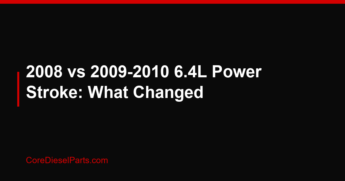 2008 vs 2009-2010 6.4L Power Stroke: What Changed