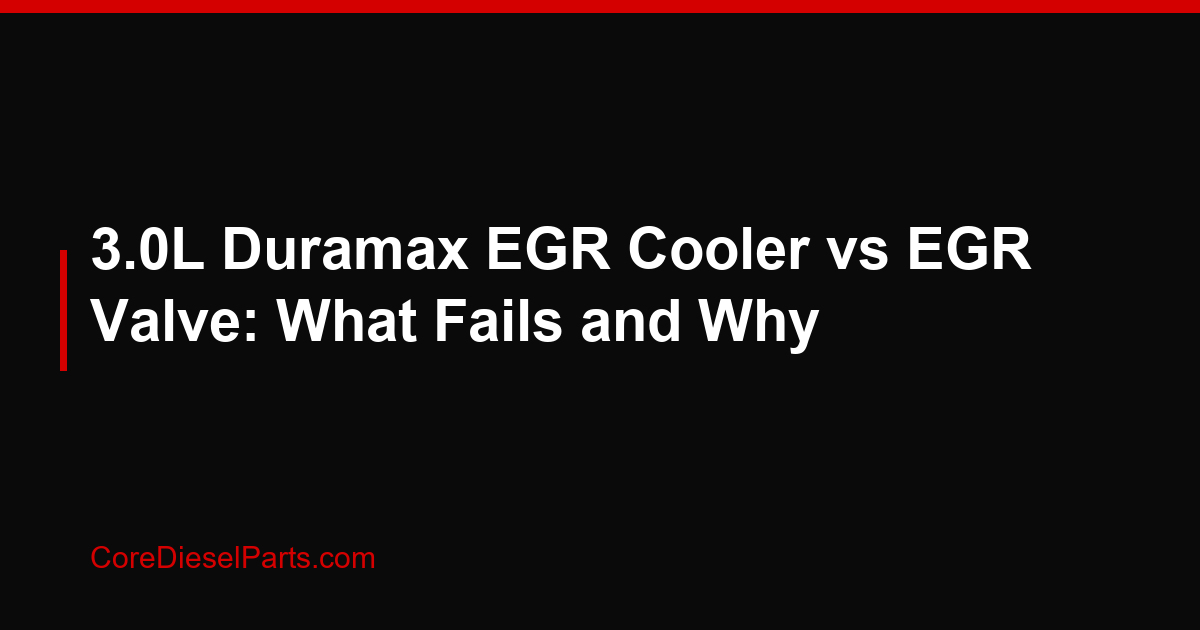 3.0L Duramax EGR Cooler vs EGR Valve: What Fails and Why