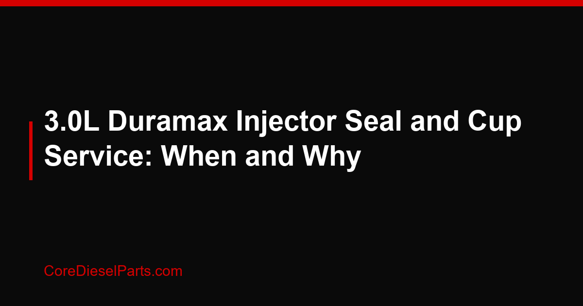 3.0L Duramax Injector Seal and Cup Service: When and Why