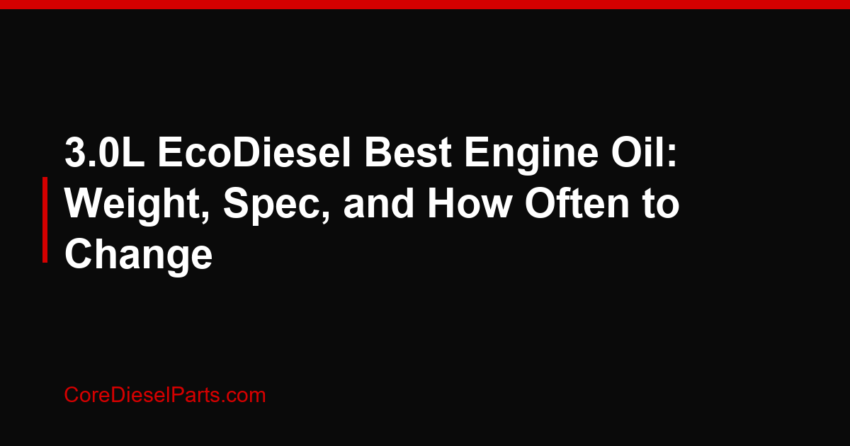 3.0L EcoDiesel Best Engine Oil: Weight, Spec, and How Often to Change