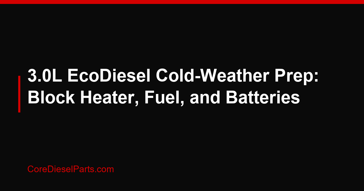 3.0L EcoDiesel Cold-Weather Prep: Block Heater, Fuel, and Batteries