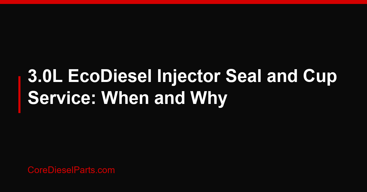 3.0L EcoDiesel Injector Seal and Cup Service: When and Why