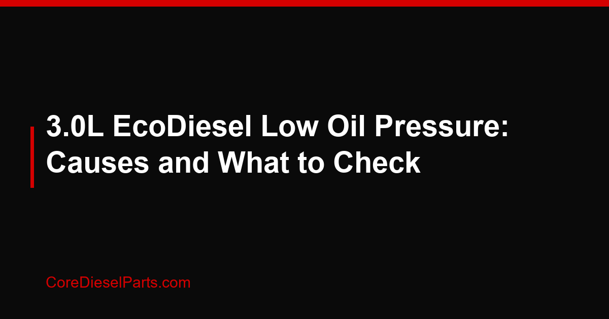 3.0L EcoDiesel Low Oil Pressure: Causes and What to Check