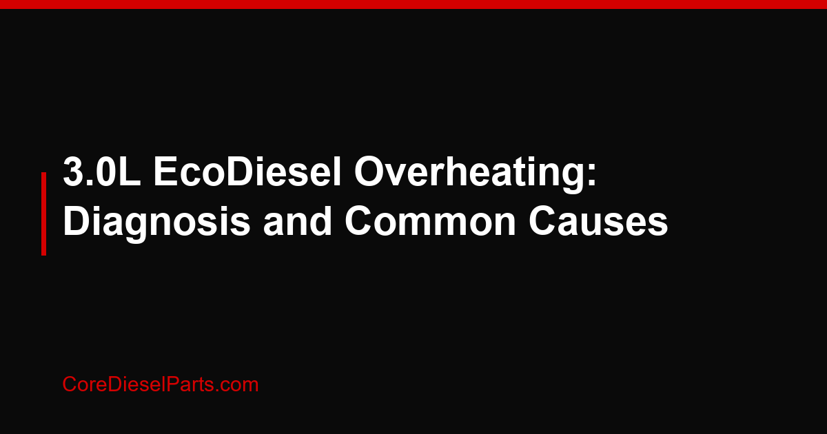 3.0L EcoDiesel Overheating: Diagnosis and Common Causes