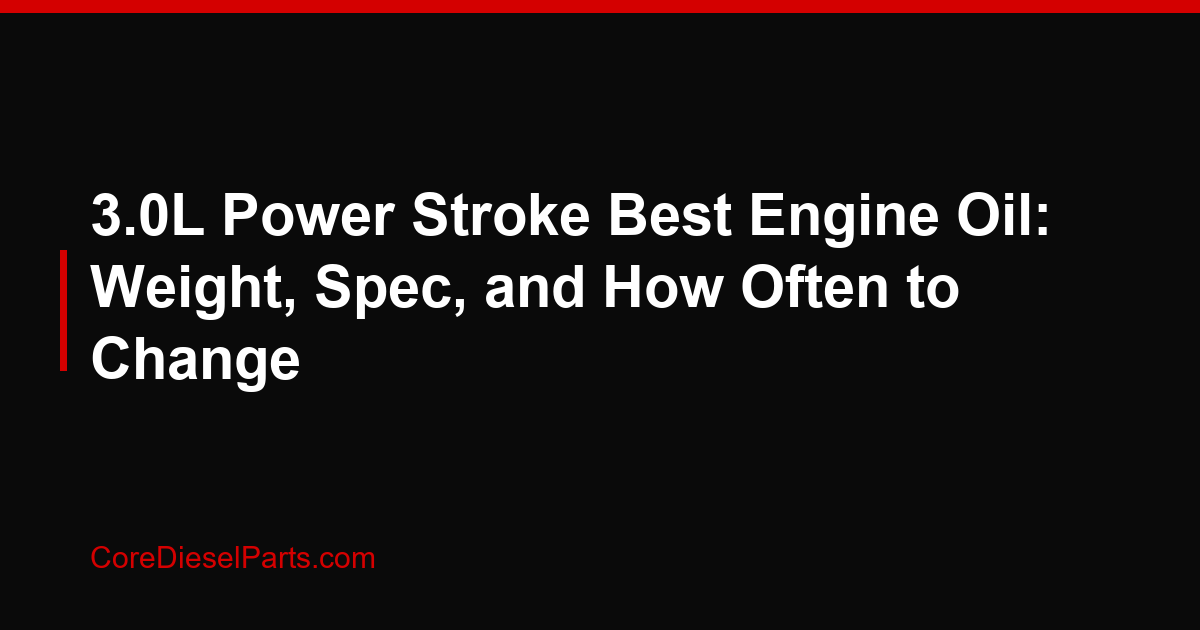 3.0L Power Stroke Best Engine Oil: Weight, Spec, and How Often to Change