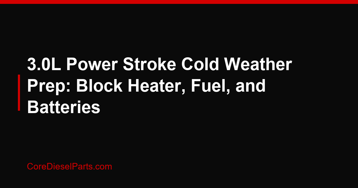 3.0L Power Stroke Cold Weather Prep: Block Heater, Fuel, and Batteries