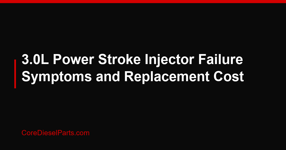 3.0L Power Stroke Injector Failure Symptoms and Replacement Cost