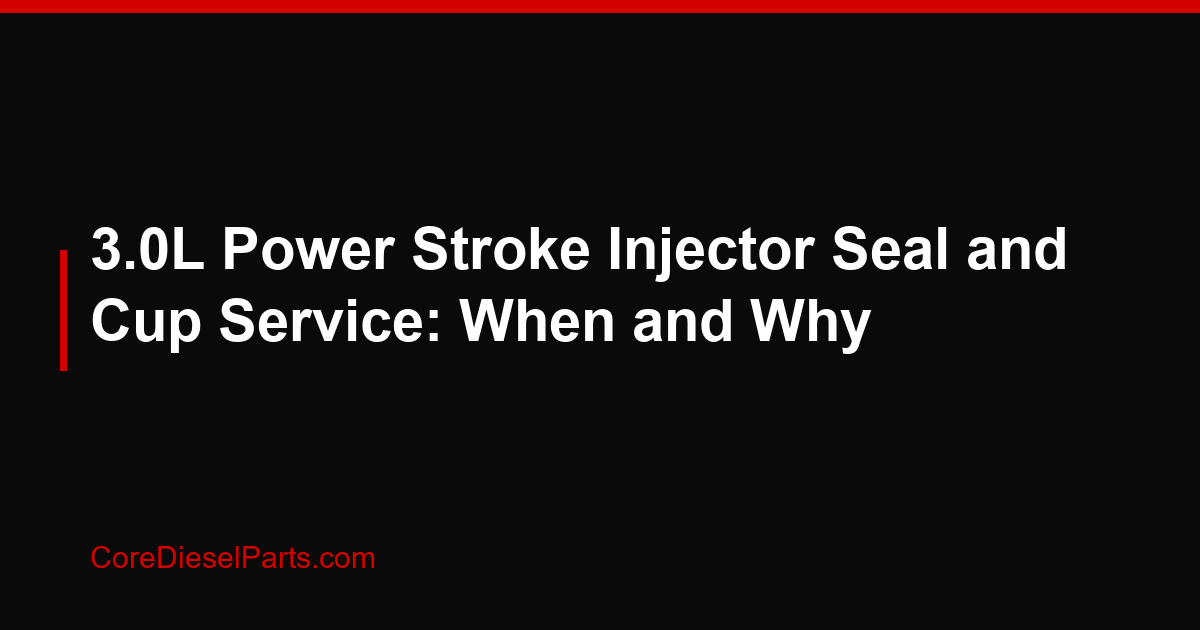 3.0L Power Stroke Injector Seal and Cup Service: When and Why