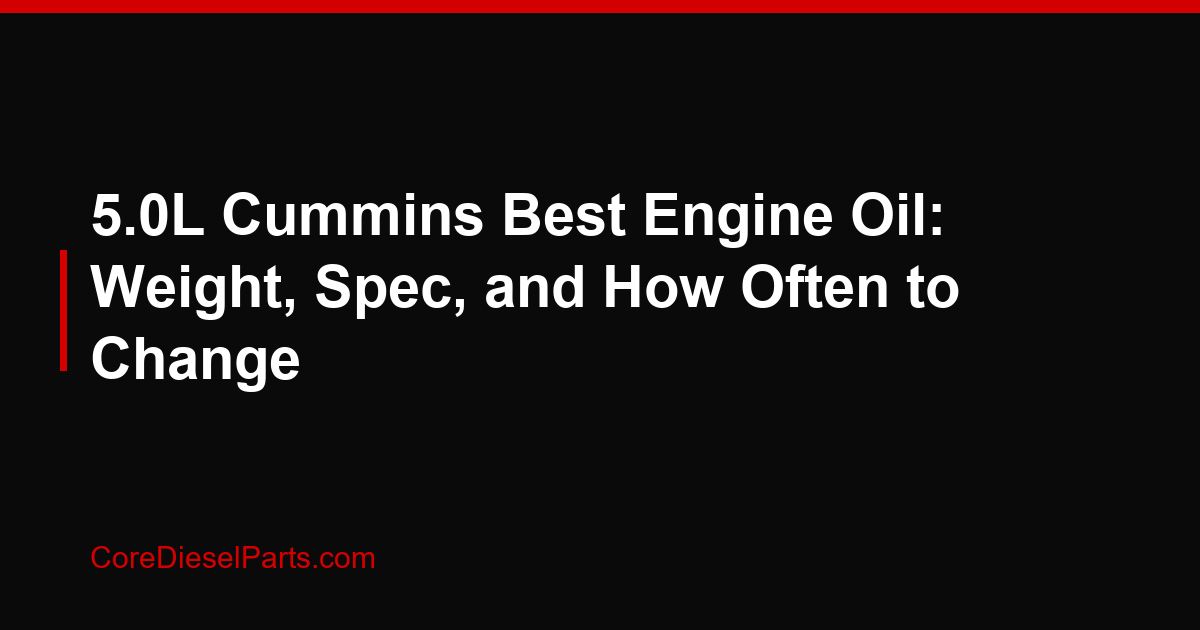 5.0L Cummins Best Engine Oil: Weight, Spec, and How Often to Change